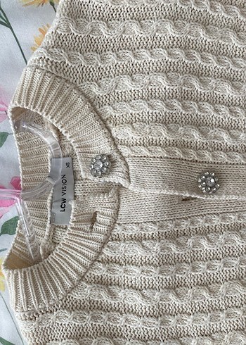 Ekru Örgü Kadın Hırka - Görsel 2