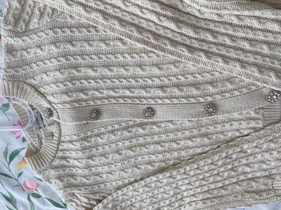Ekru Örgü Kadın Hırka - Görsel 3