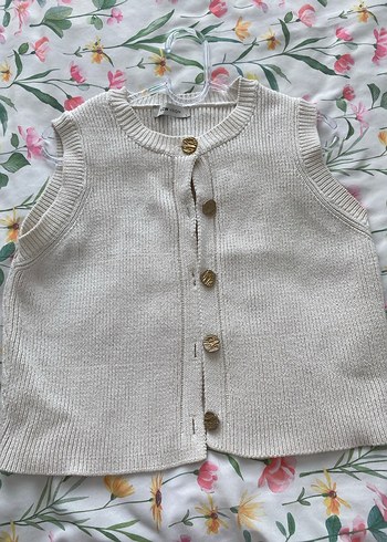 Gri Düğmeli Triko Hırka - Görsel 3