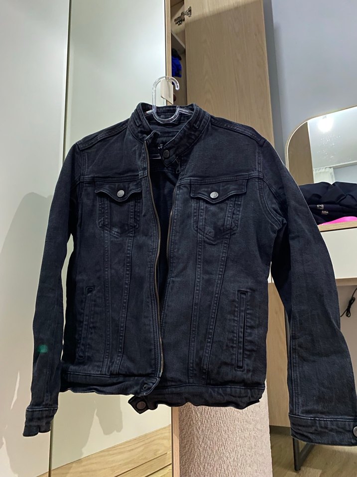Kadın Siyah Düğmeli Denim Ceket - Görsel 3