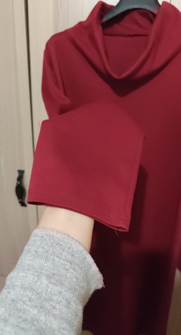 Kırmızı Uzun Kollu Midi Tunik - Görsel 3