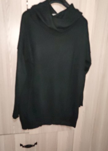 Siyah Salaş Yaka Detaylı Kadın Kazak - Görsel 4