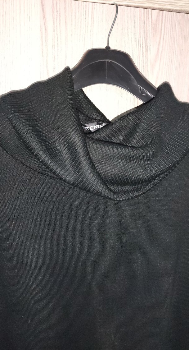 Siyah Salaş Yaka Detaylı Kadın Kazak - Görsel 2