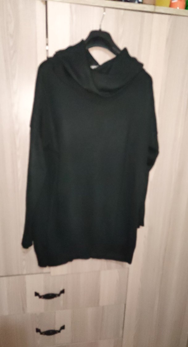 Siyah Salaş Yaka Detaylı Kadın Kazak - Görsel 4