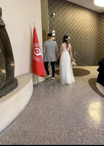 Askılı Bohem A Kesim Beyaz Gelinlik - Görsel 2