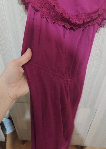 Mor Straplez Bohem Uzun Elbise - Görsel 6