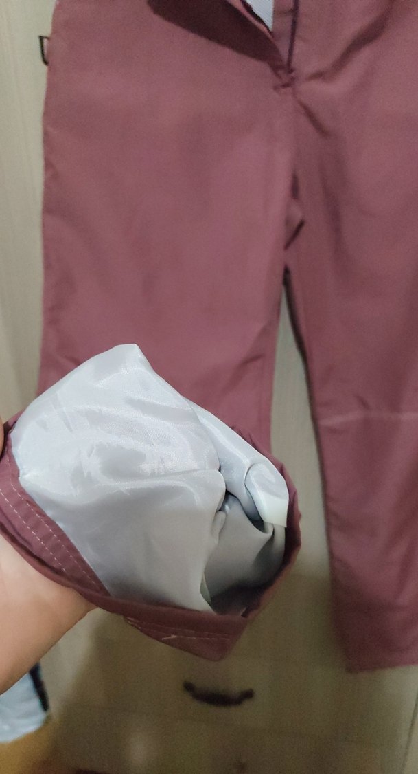 Bordo Kadın Bol Kesim Kemerli Kumaş Pantolon - Görsel 5