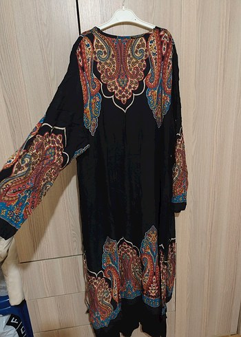 Bohem Çok Renkli Uzun Desenli Elbise - Görsel 5