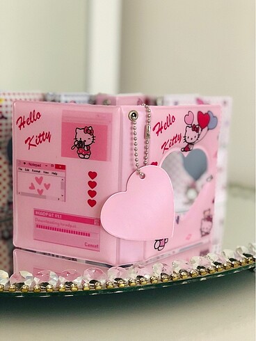 Hellokitty kalpli KPOP BİNDER charm DAHİL