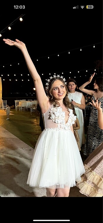 BEYAZ MİNİ ELBİSE AFTER/ BRİDE
