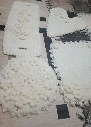 El Yapımı Beyaz  damat bohçası takimi - Görsel 2