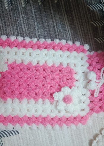 Renkli Nakışlı Pembe lif el giriyo çift taraflı - Görsel 6