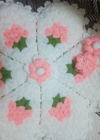 Renkli Nakışlı Pembe lif el giriyo çift taraflı - Görsel 4