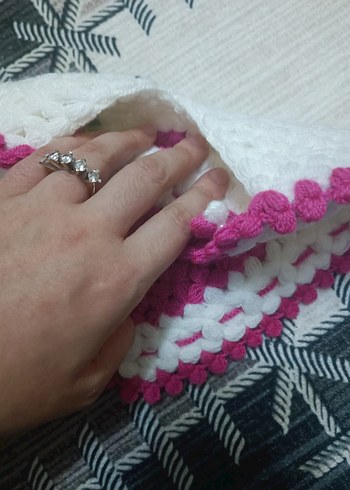 Renkli Nakışlı Pembe lif el giriyo çift taraflı - Görsel 3