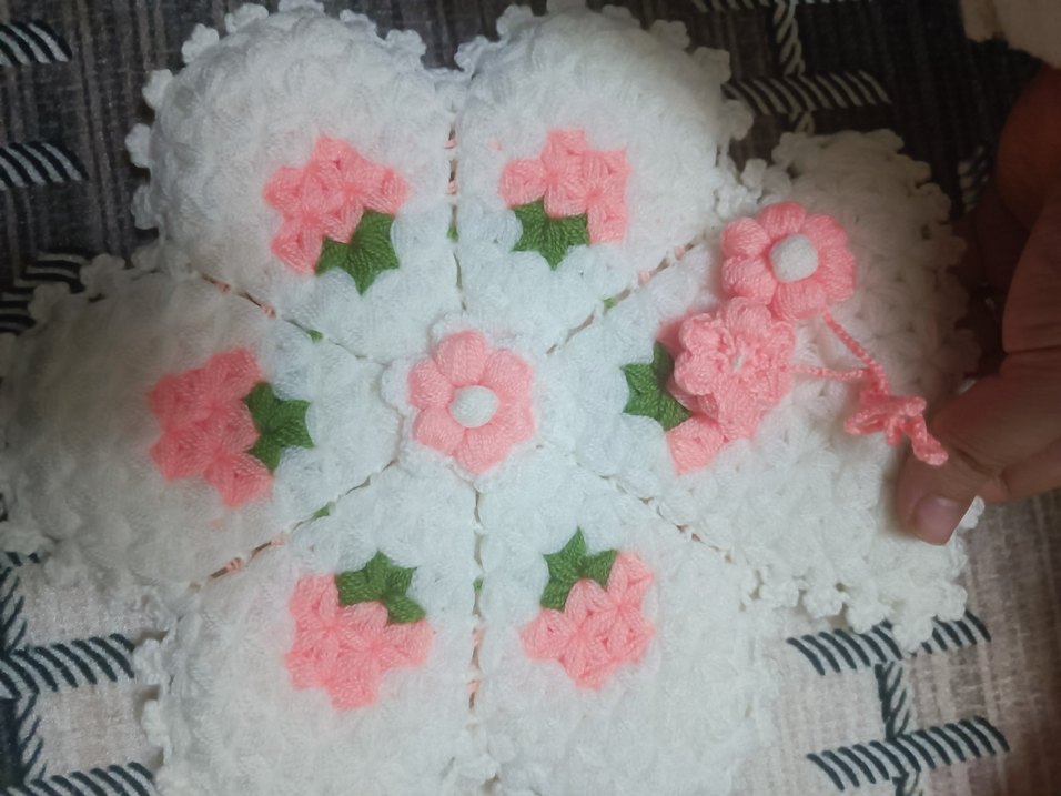 Renkli Nakışlı Pembe lif el giriyo çift taraflı - Görsel 4