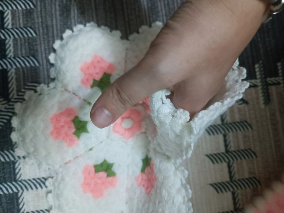 Renkli Nakışlı Pembe lif el giriyo çift taraflı - Görsel 5