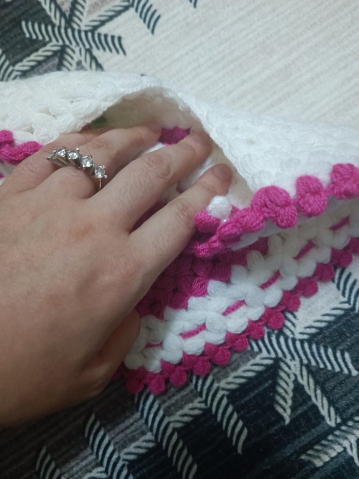 Renkli Nakışlı Pembe lif el giriyo çift taraflı - Görsel 3