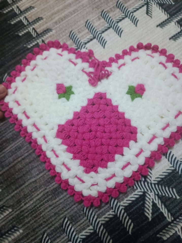 Renkli Nakışlı Pembe lif el giriyo çift taraflı - Görsel 2