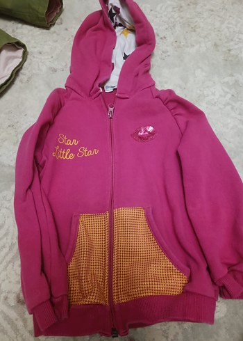 Kız Çocuk Kapüşonlu Fermuarlı Sweatshirt - Görsel 2