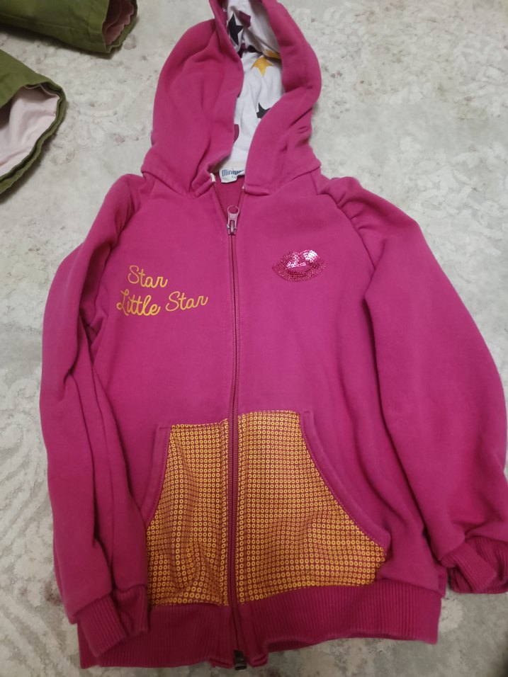 Kız Çocuk Kapüşonlu Fermuarlı Sweatshirt - Görsel 2