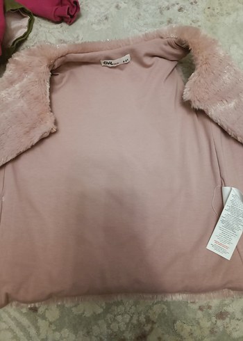 Kız Çocuk Pembe Kürklü Nakışlı Yelek - Görsel 8