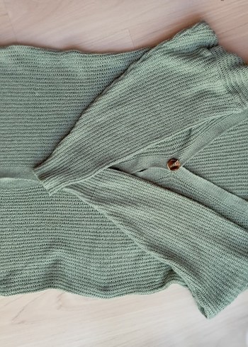 Bohem Gri Triko Kadın Hırka - Görsel 2