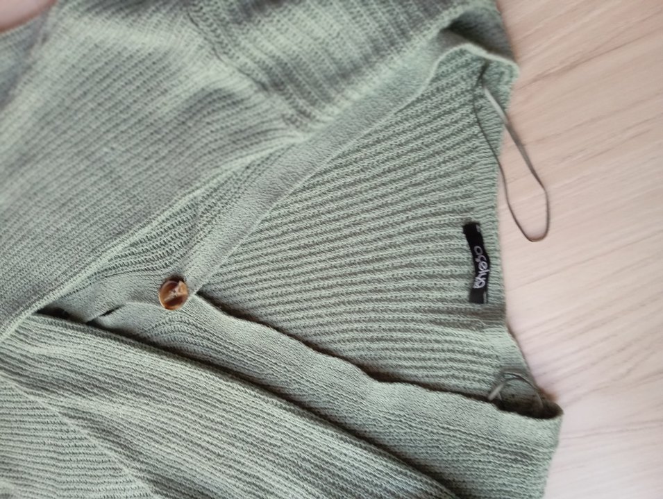 Gri Düğmeli Midi Triko Hırka - Görsel 3