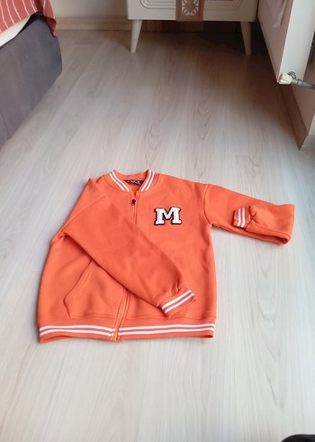 Turuncu Erkek Çocuk Fermuarlı Sweatshirt - Görsel 2