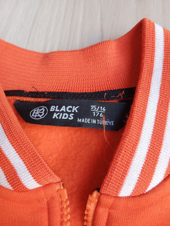Turuncu Erkek Çocuk Fermuarlı Sweatshirt - Görsel 3