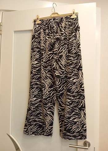 Kadın Kahverengi Zebra Desenli Pilili Pantolon - Görsel 2