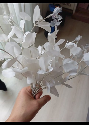 Beyaz Dekoratif Vazolu Yapay Çiçek Demeti - Görsel 2