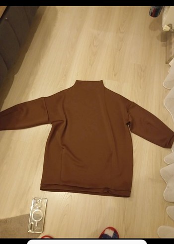 Kahverengi Kadın Boğazlı Sweatshirt - Görsel 2