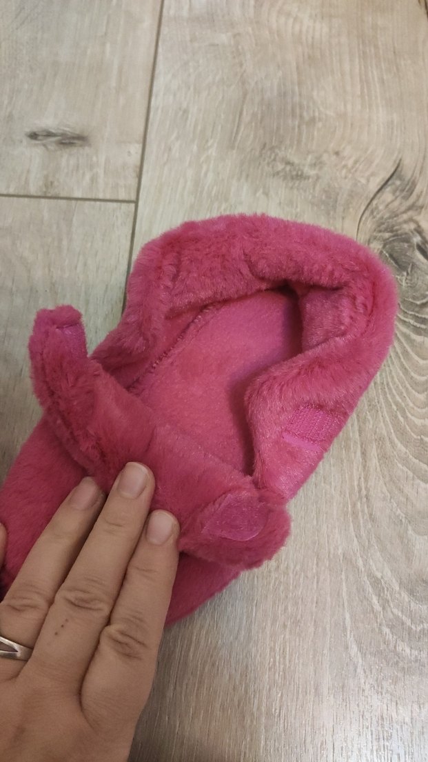 Kız Çocuk Pembe Nakışlı Peluş Terlik - Görsel 5