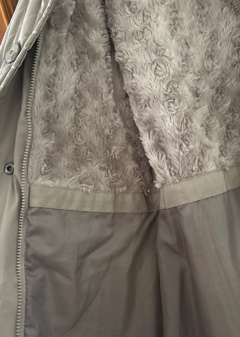 Kürk Detaylı Bej Kadın Kışlık Ceket - Görsel 5