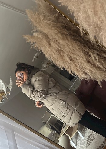 Kürk Detaylı Bej Kadın Kışlık Ceket - Görsel 9