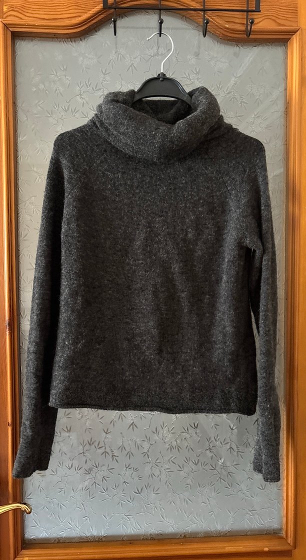 Gri Kadın Boğazlı Örgü Kazak - Görsel 3