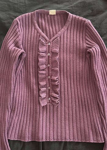 Mor Örgü Uzun Kollu Kadın Kazak - Görsel 2