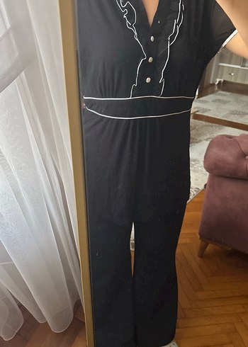 Düğmeli Siyah V Yaka Hamile Bluzu - Görsel 3