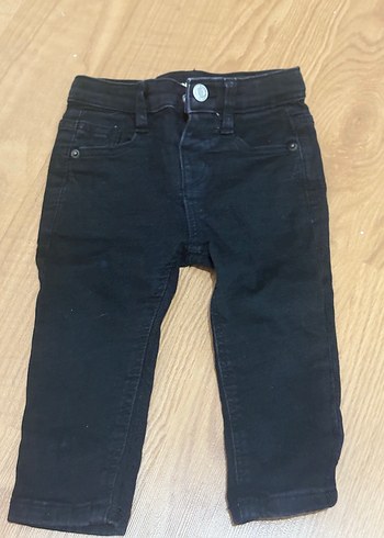 9-12 Ay Beden siyah Renk Kız Çocuk Siyah Denim Pantolon