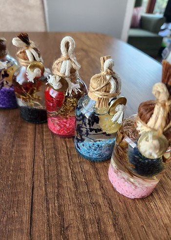 Renkli Bohem Dekoratif Mini Şişe kandil mum - Görsel 3