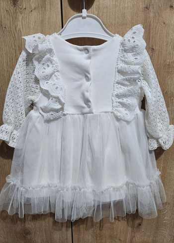 Kız Çocuk Beyaz Bohem Uzun Kollu Elbise - Görsel 2