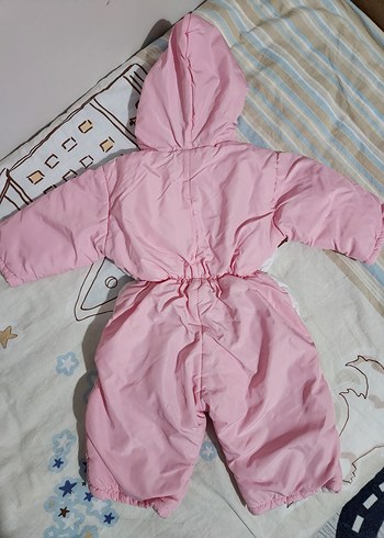 Pembe Kapüşonlu Bebek Kayak Tulumu - Görsel 2