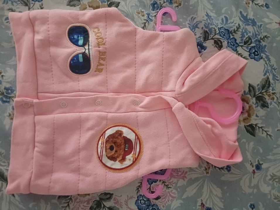 Kız Çocuk Kapüşonlu Pembe Yelek - Görsel 2