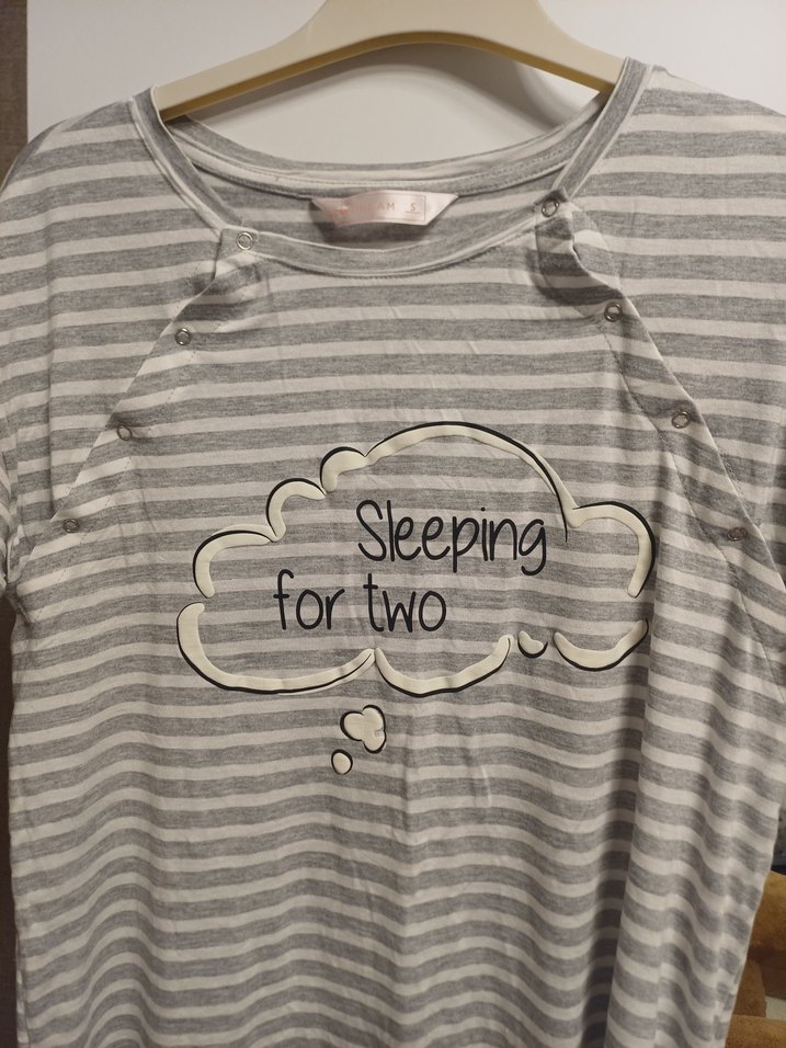 Gri Çizgili Düğmeli Hamile elbisesi - Görsel 2