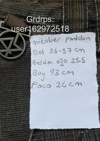 y2k Quiksilver Kahverengi Pantolon - Görsel 6