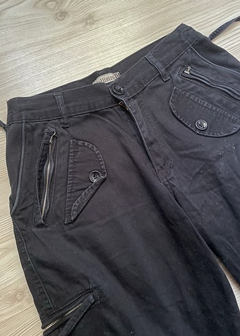 y2k Siyah Bol Kesim Kargo Pantolon kaykaycı gotik punk - Görsel 3