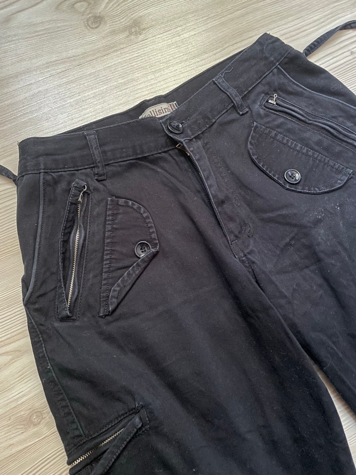 y2k Siyah Bol Kesim Kargo Pantolon kaykaycı gotik punk - Görsel 3