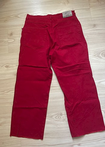 Kırmızı Rahat Kesim kaykaycı Pantolon - Görsel 2