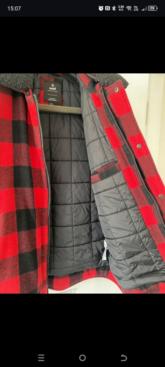 Kırmızı Siyah Kareli Düğmeli Erkek Ceket - Görsel 3