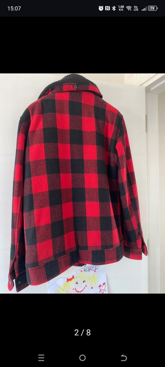 Kırmızı Siyah Kareli Düğmeli Erkek Ceket - Görsel 2
